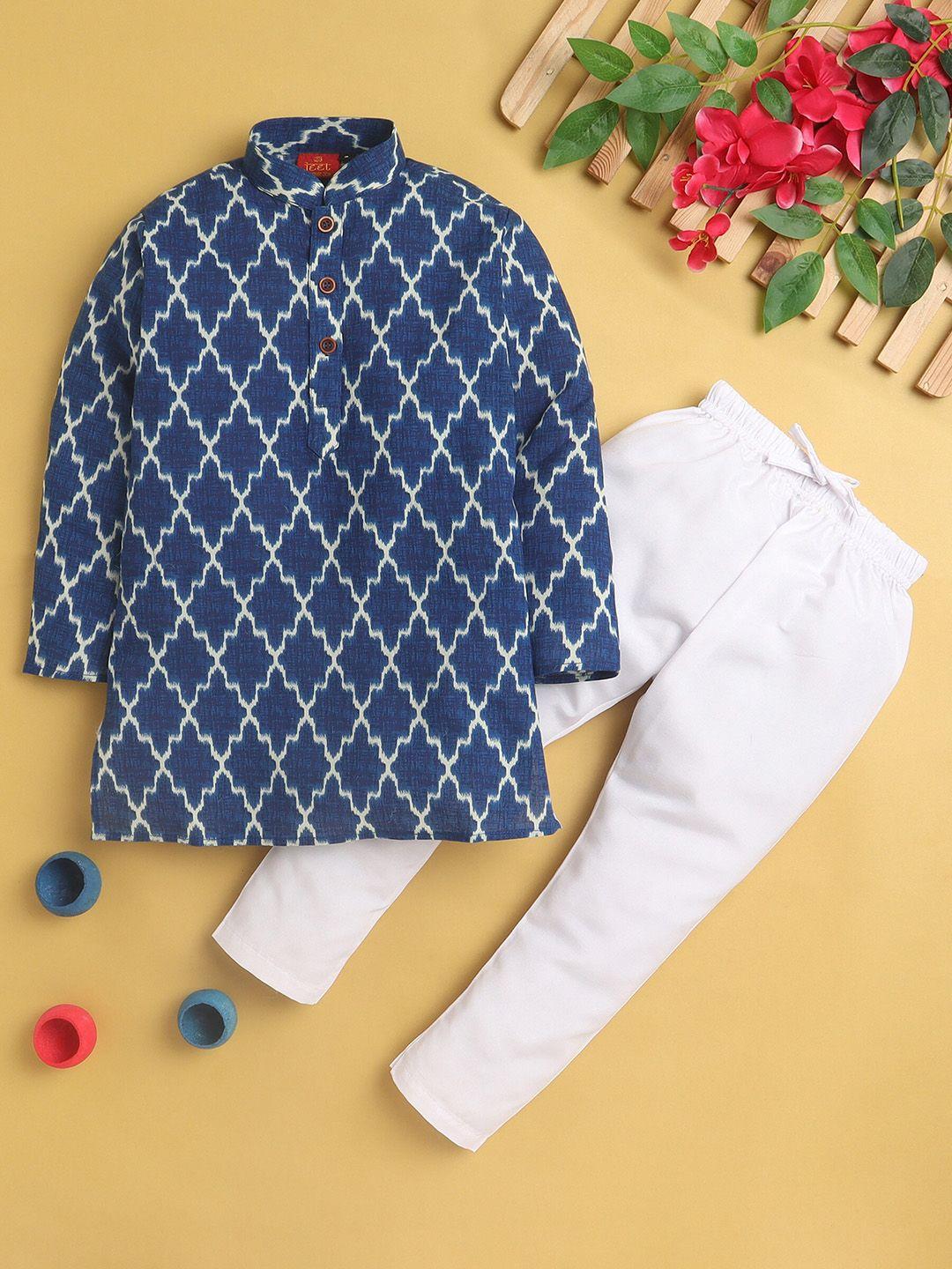baesd boys geometric printed kurta with pyjamas