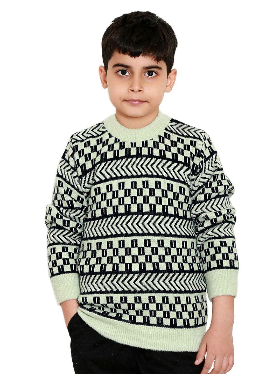 baesd boys geometric printed round neck long sleeves pullover sweater