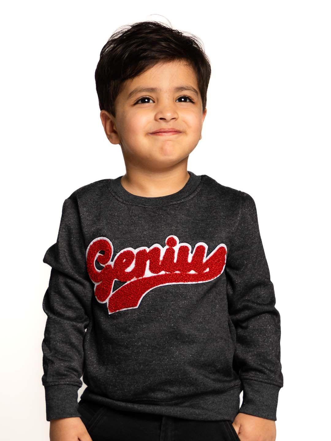 baesd boys grey printed sweatshirt