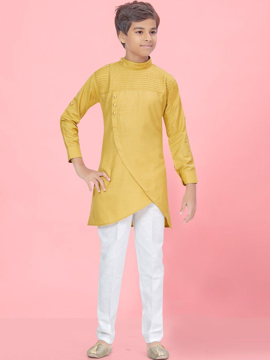 baesd boys mandarin collar pure cotton kurta with pyjamas