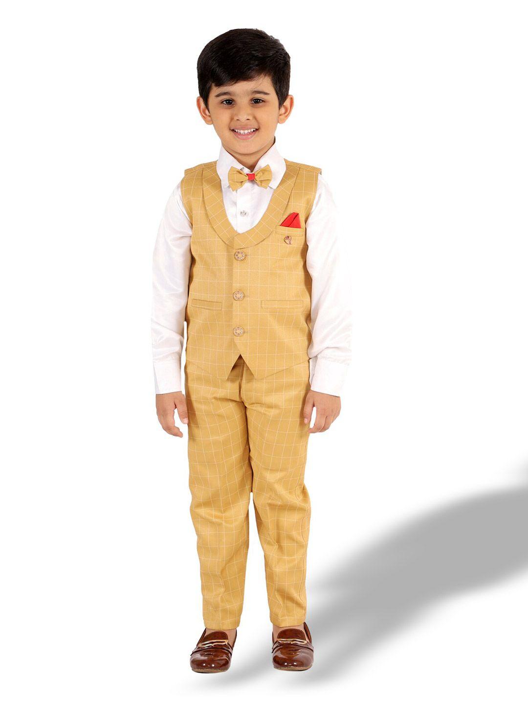 baesd boys mustard & white shirt with trousers