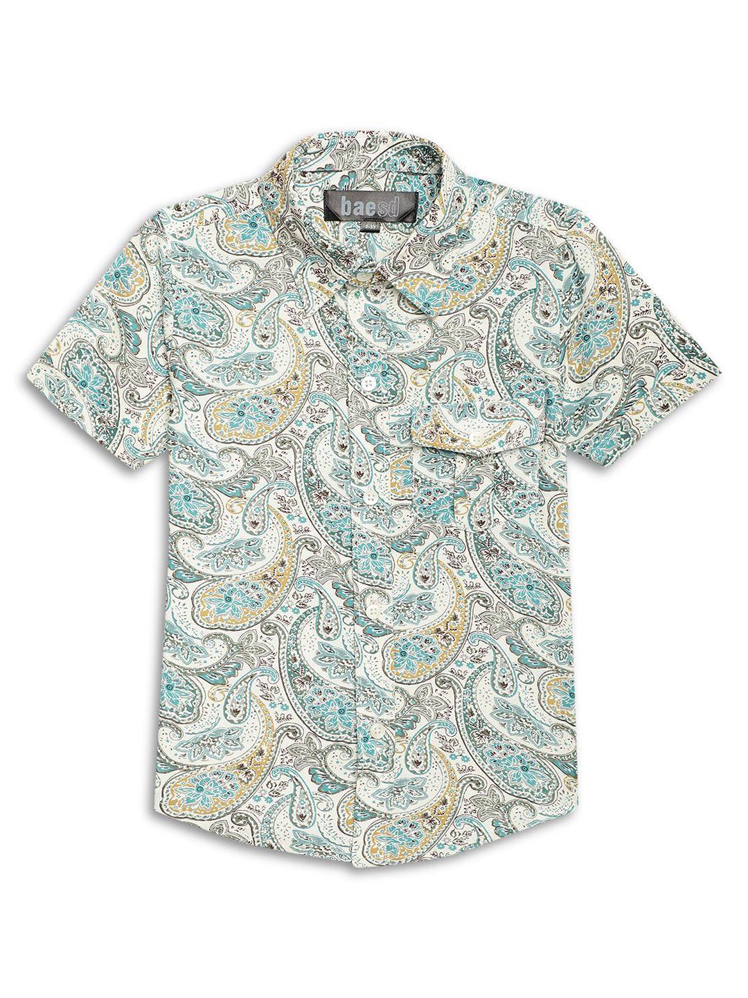 baesd boys opaque printed casual shirt