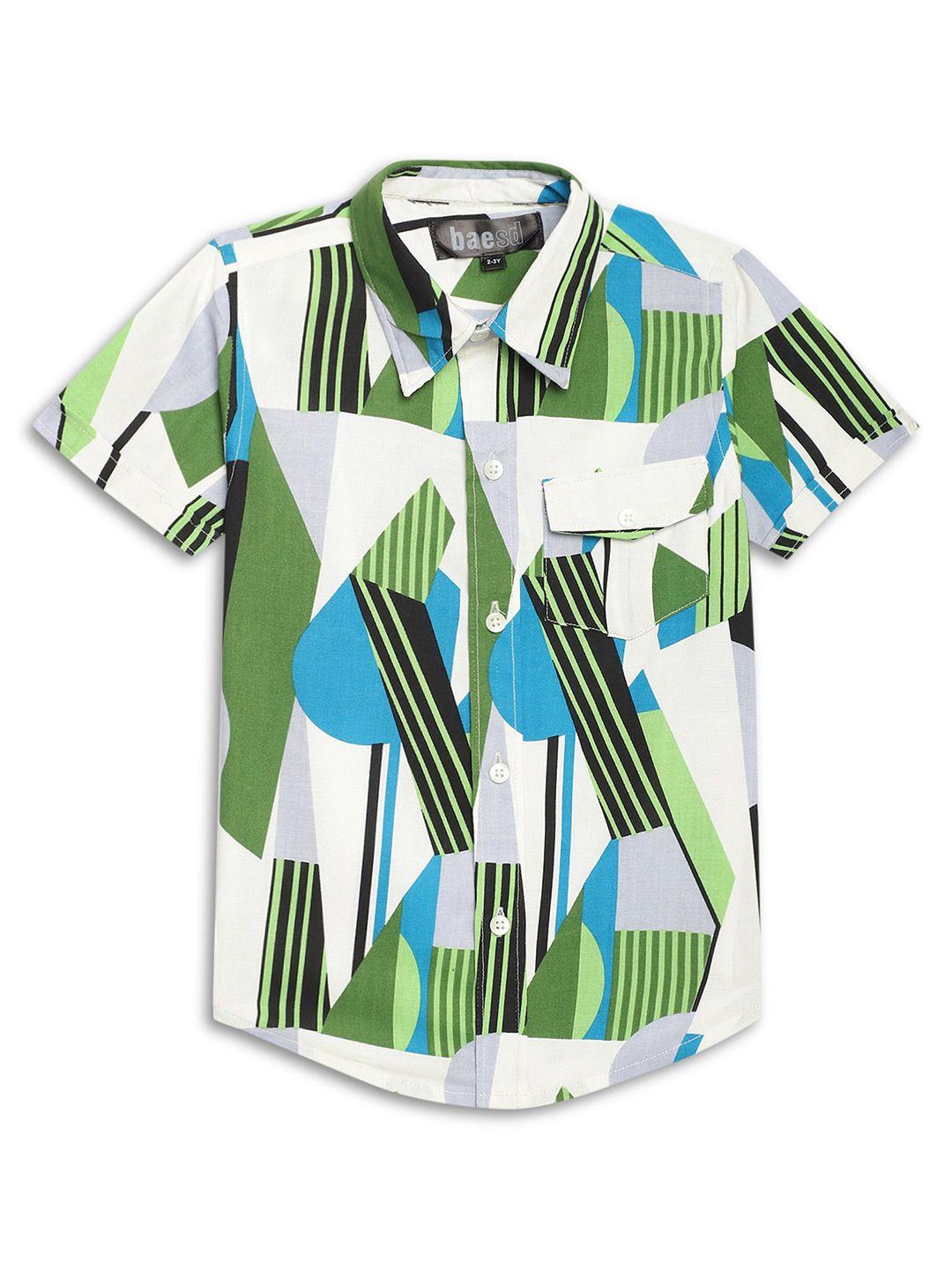 baesd boys opaque printed casual shirt