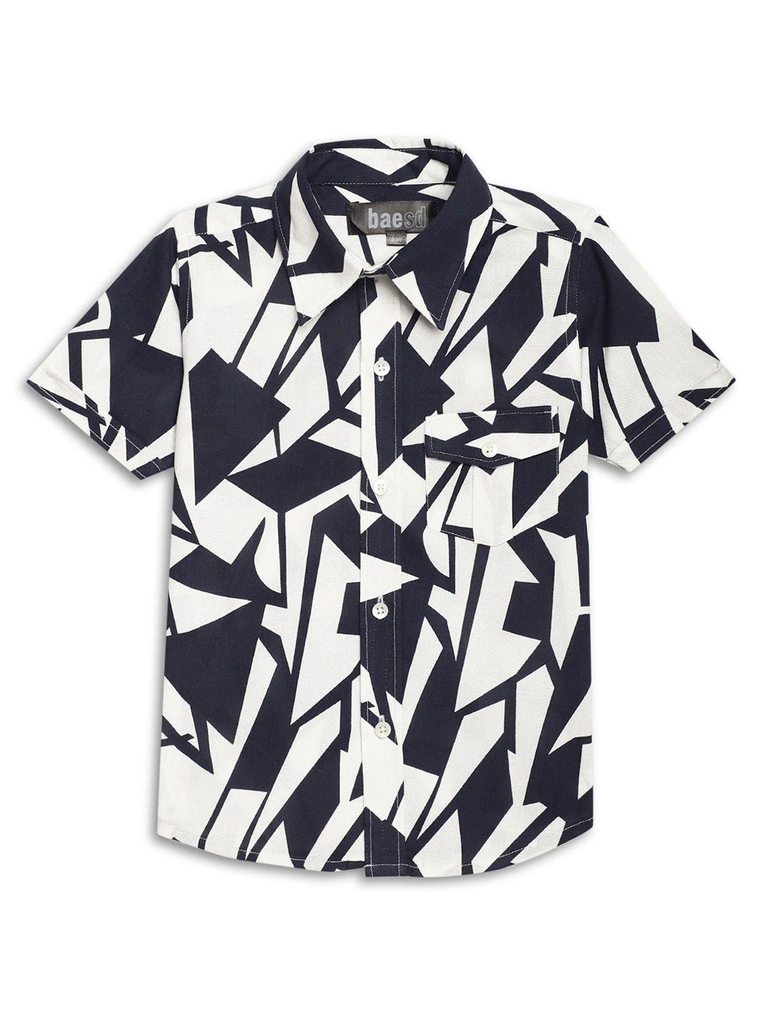 baesd boys opaque printed casual shirt