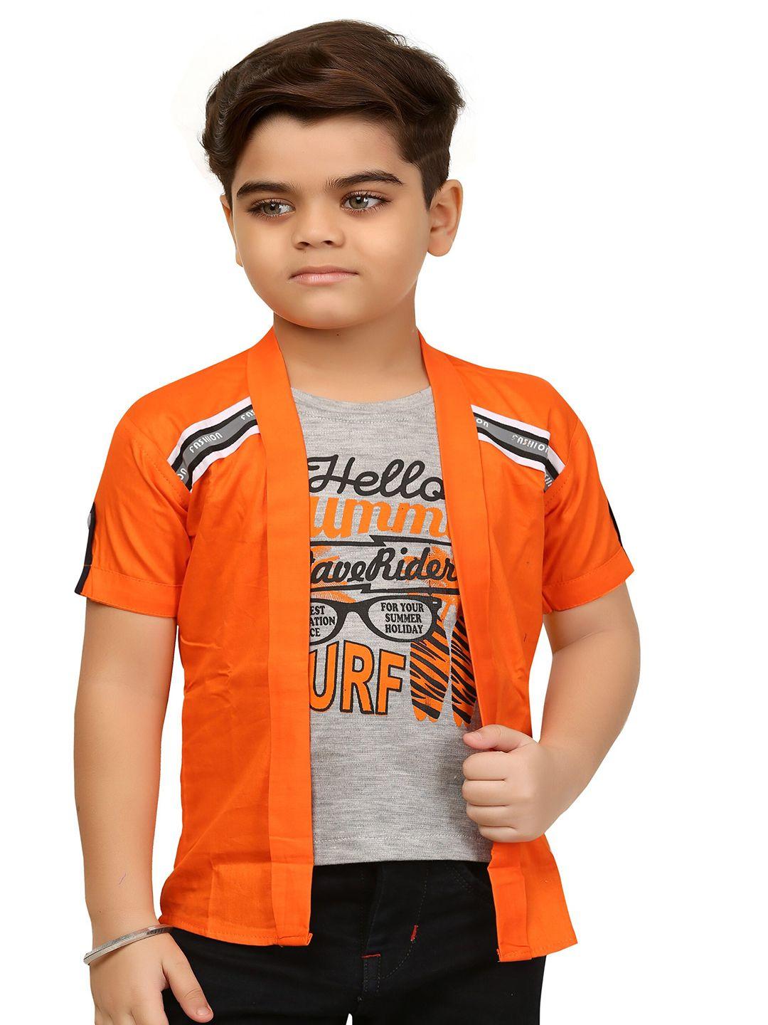 baesd boys orange lightweight long sleeves open front jacket