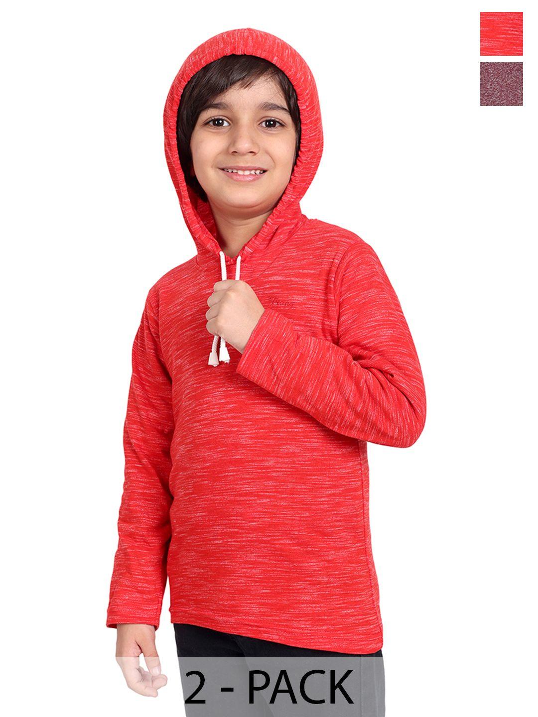 baesd boys pack of 2 hooded regular fit cotton casual t-shirt