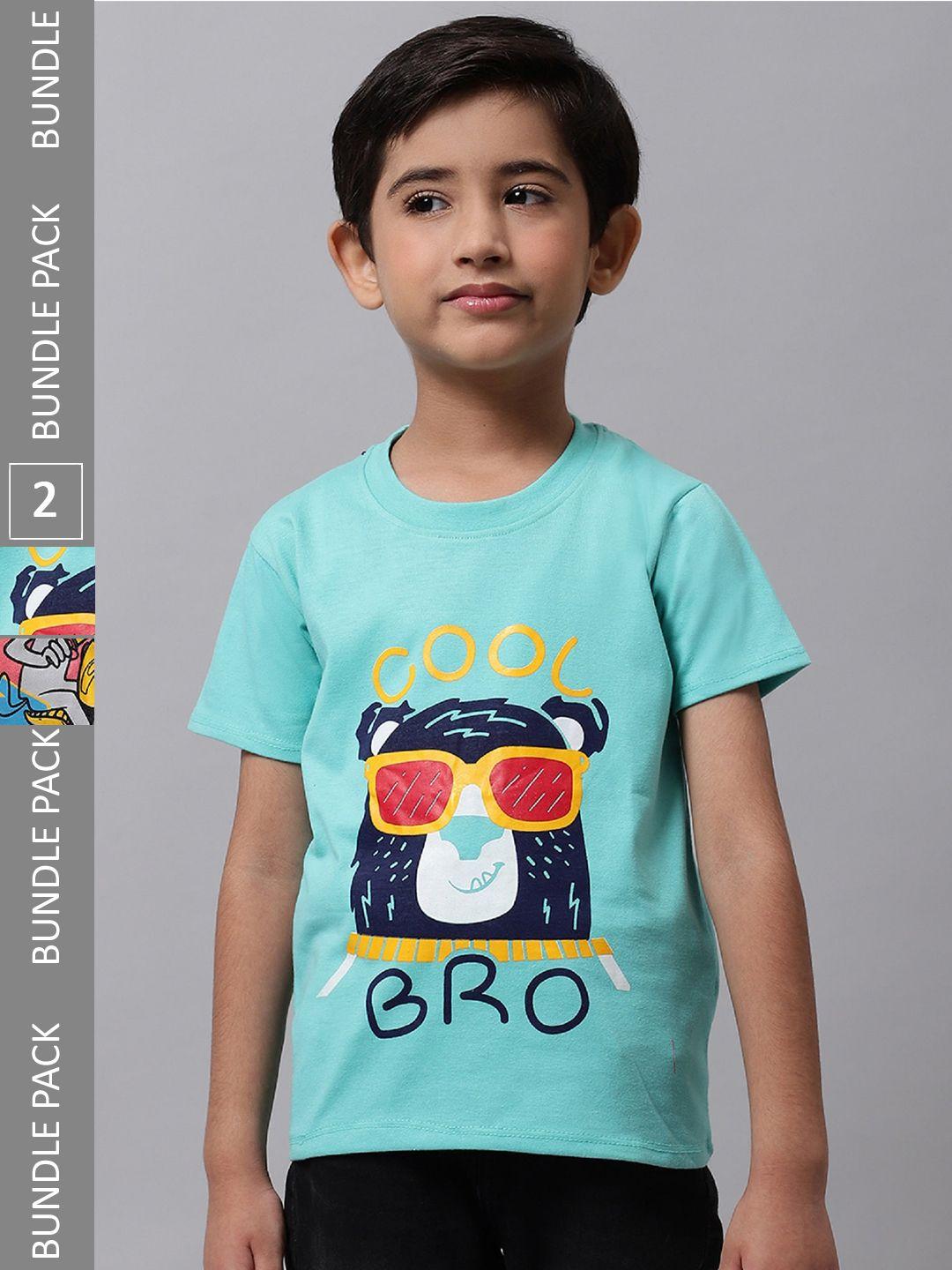 baesd boys pack of 2 printed cotton t-shirt