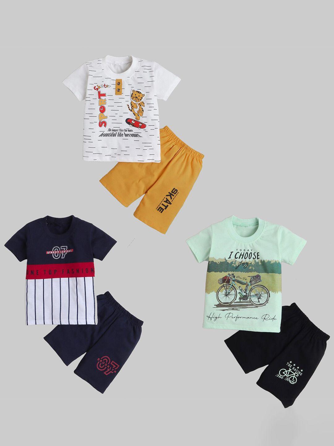 baesd boys pack of 3 printed t-shirt with shorts