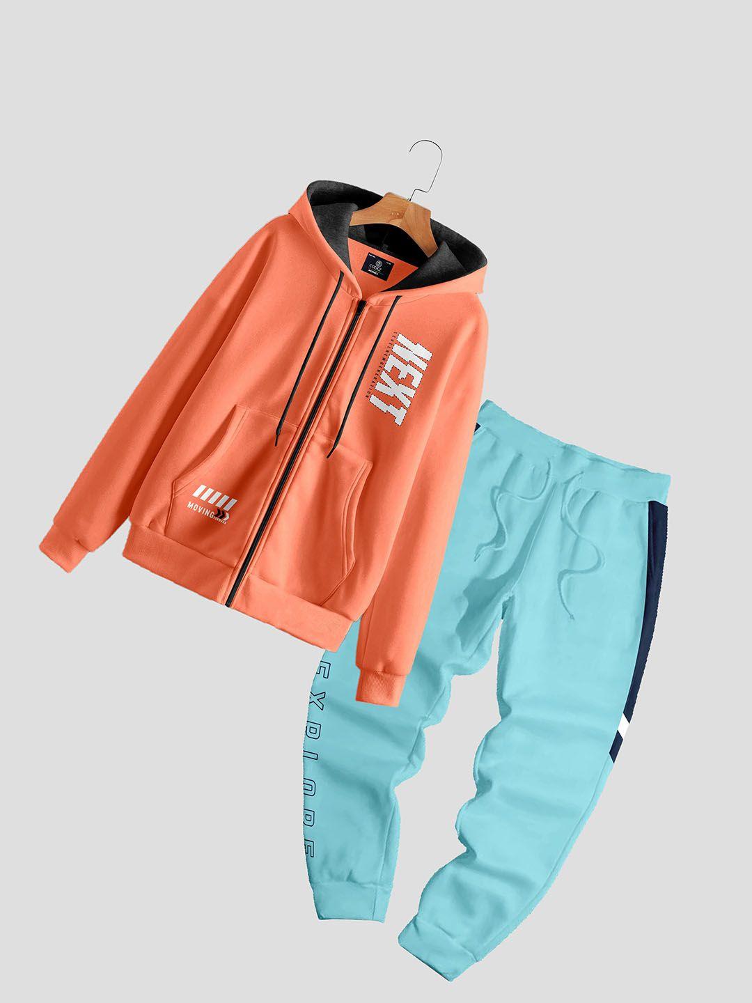 baesd boys printed hooded pure cotton sweatshirt with joggers