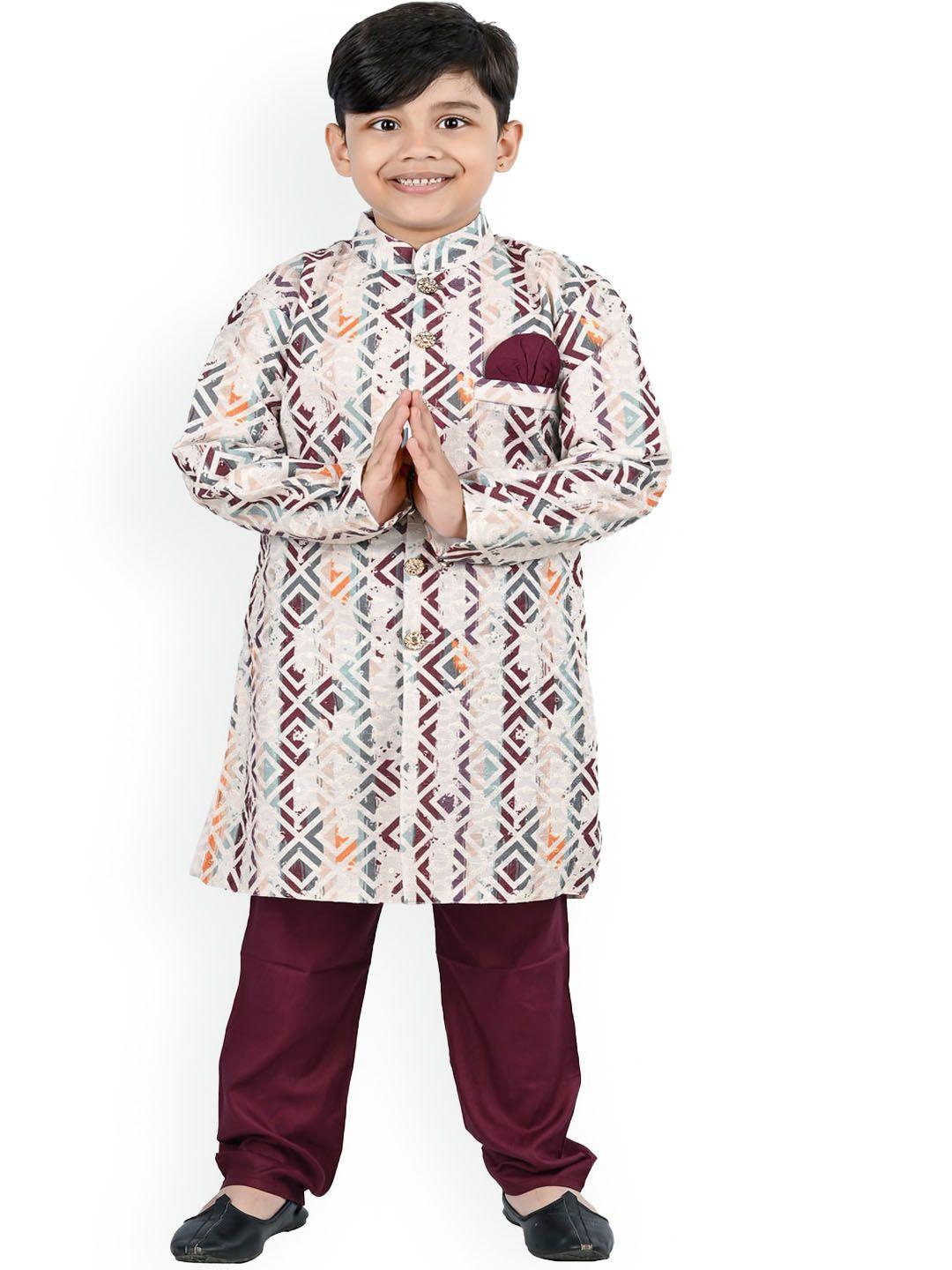 baesd boys printed kurta with pyjamas