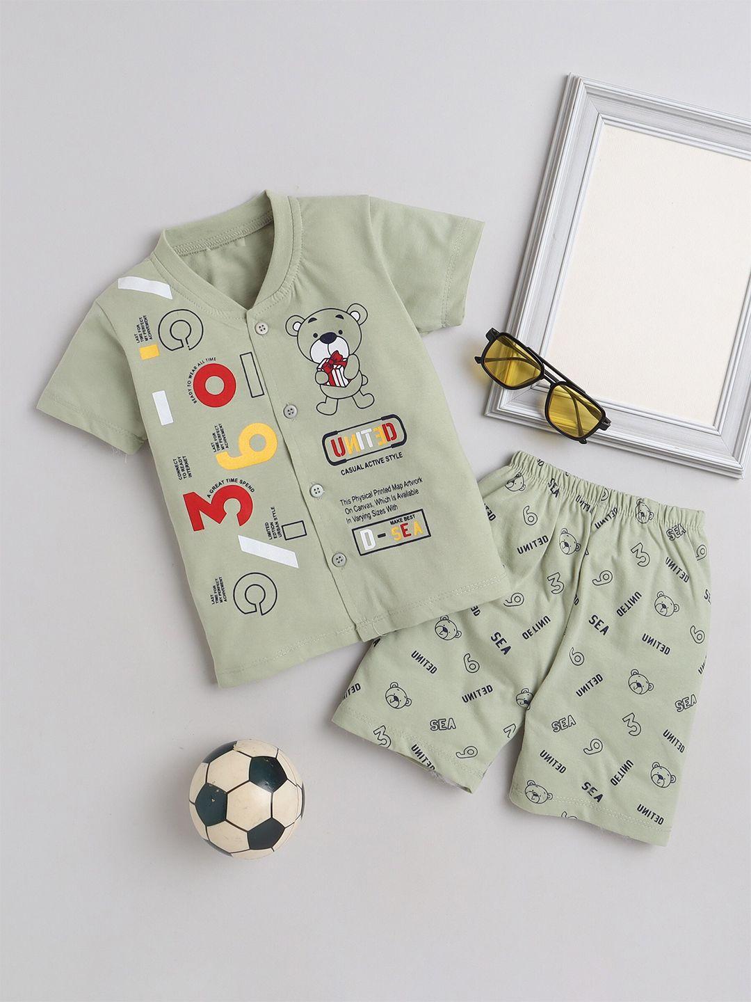 baesd boys printed pure cotton t-shirt with shorts