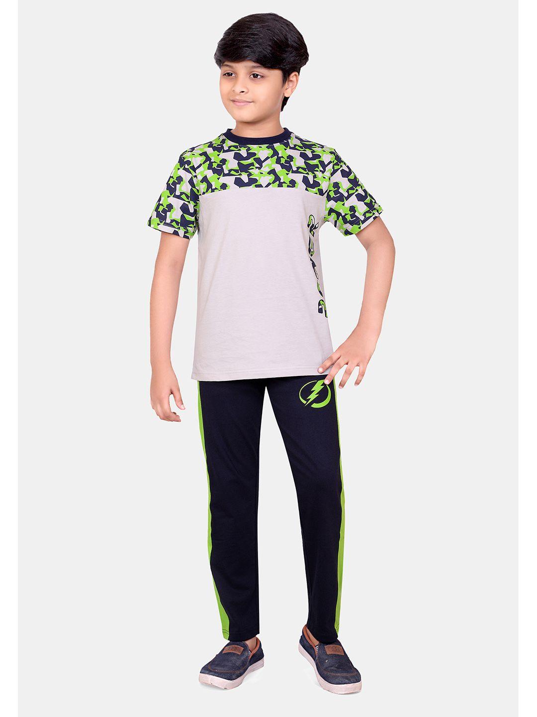 baesd boys printed pure cotton t-shirt with trousers