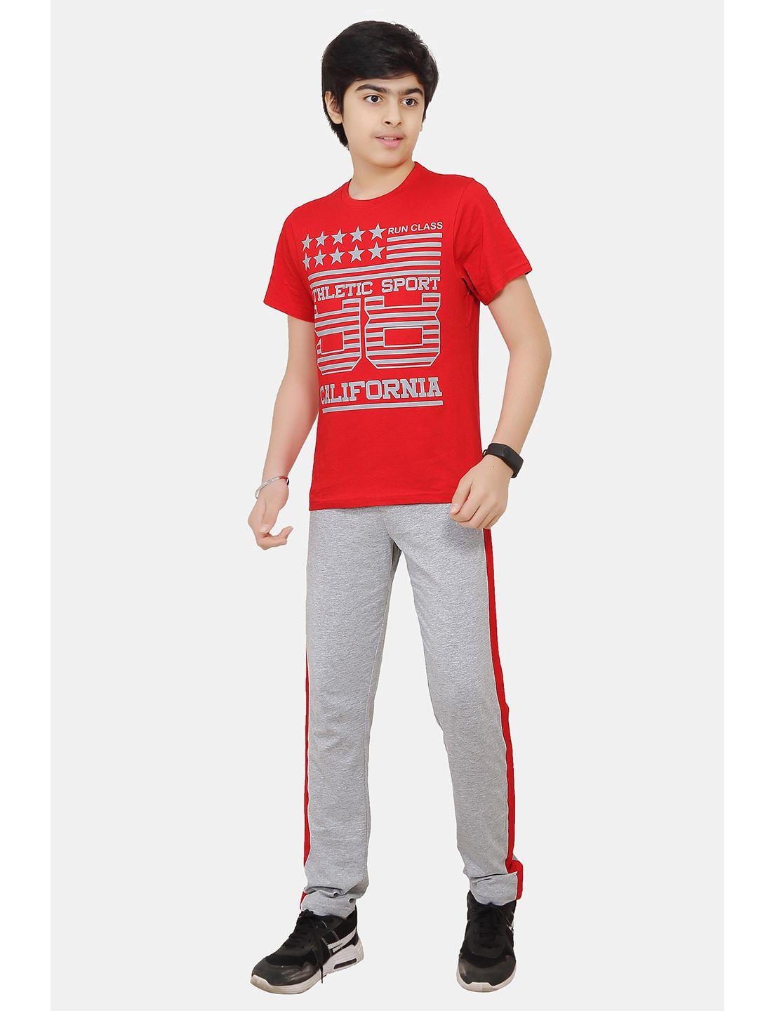 baesd boys printed pure cotton t-shirt with trousers