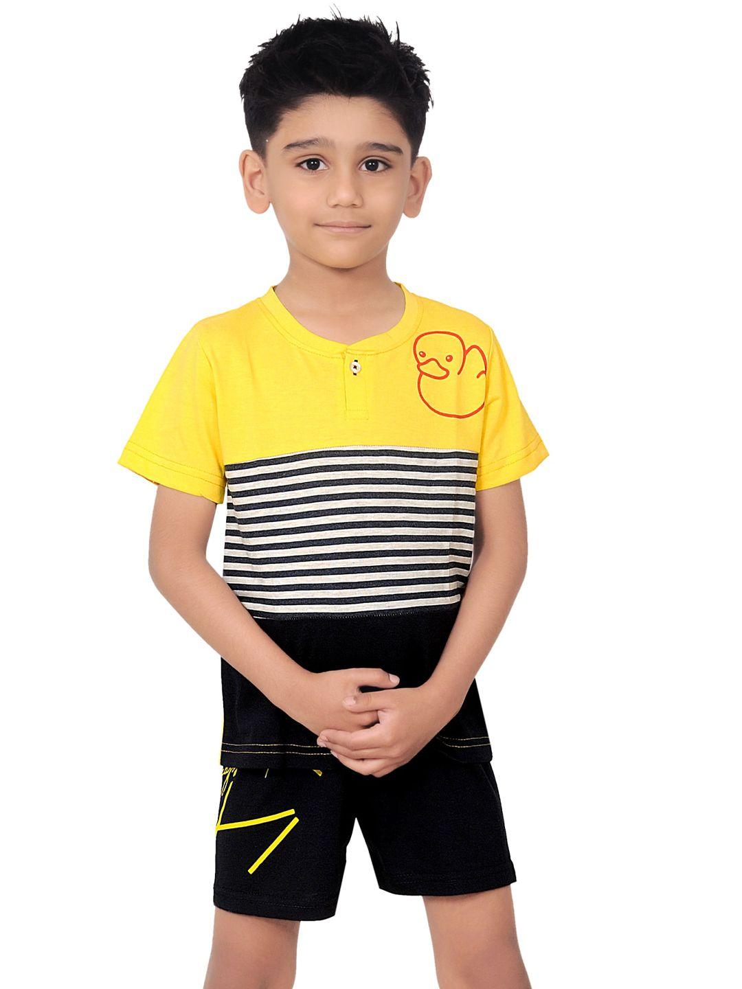 baesd boys printed round neck t-shirt with shorts