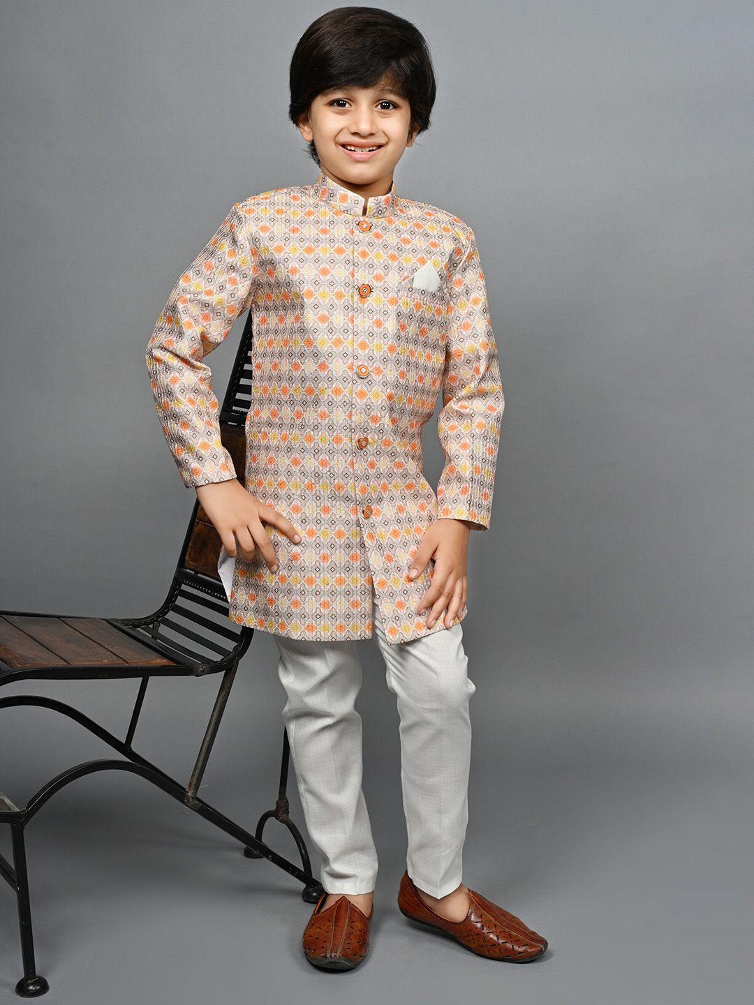 baesd boys printed sherwani set