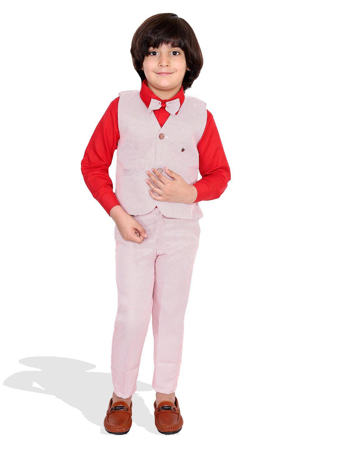 baesd boys printed shirt with trousers & waistcoat 3 piece party suit