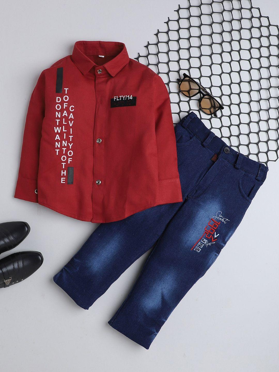 baesd boys printed shirt with trousers