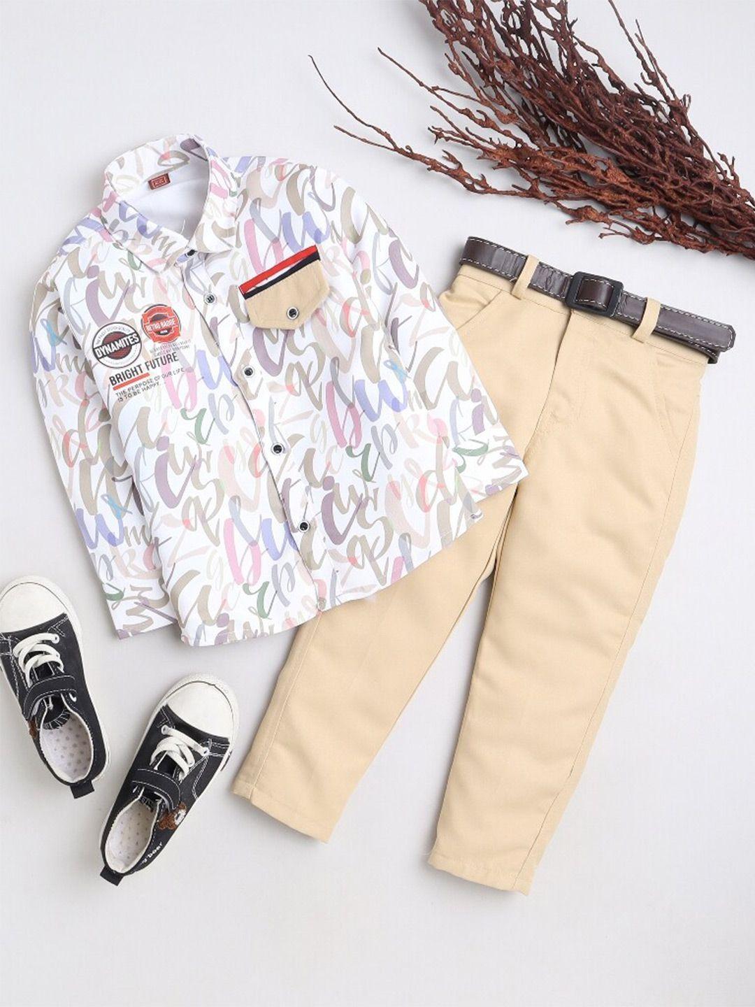 baesd boys printed shirt with trousers