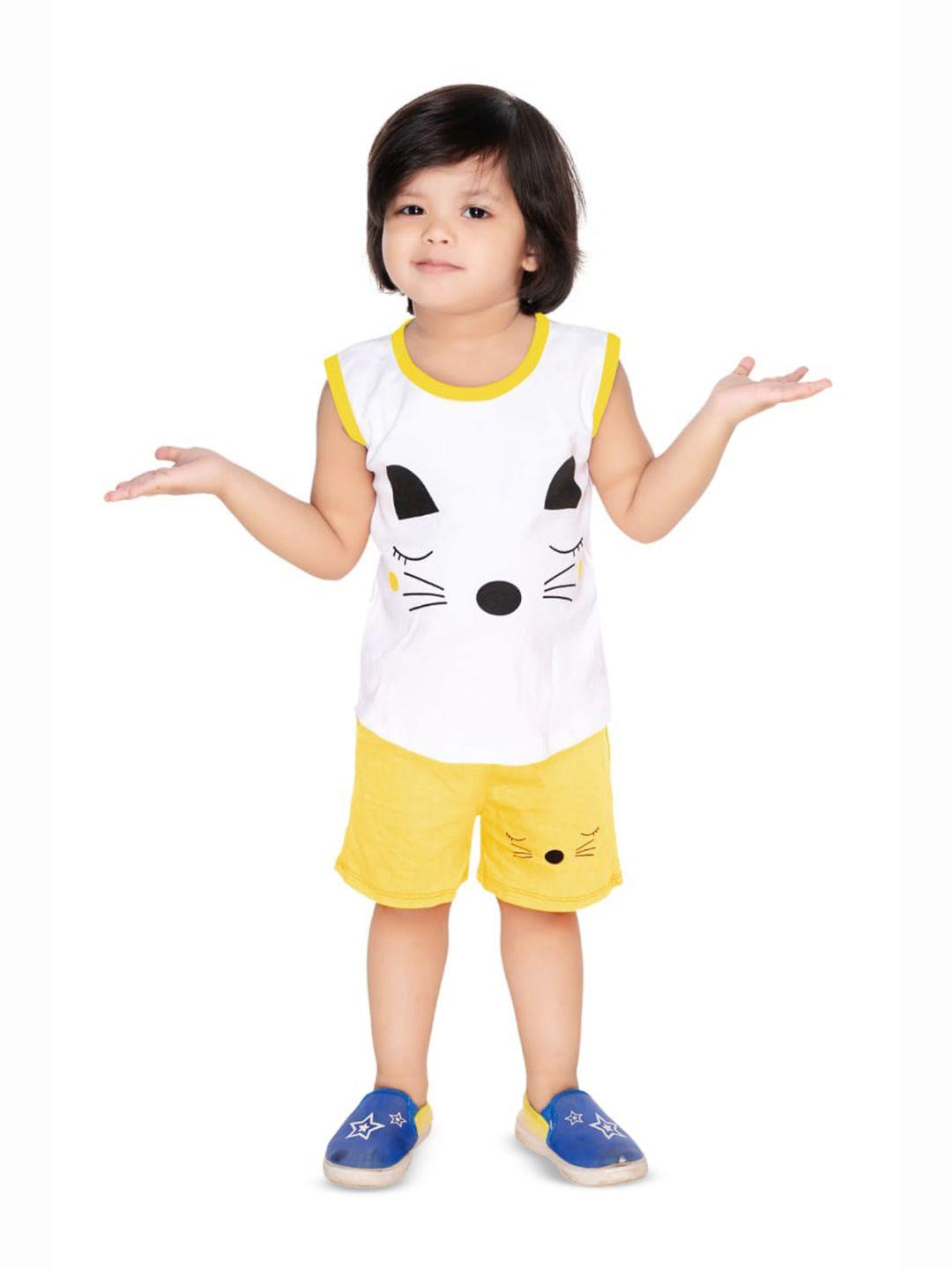 baesd boys printed sleeveless pure cotton t-shirt with shorts