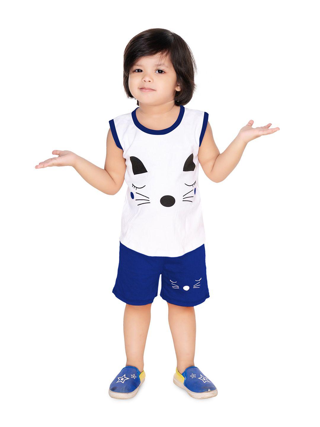 baesd boys printed sleeveless pure cotton t-shirt with shorts