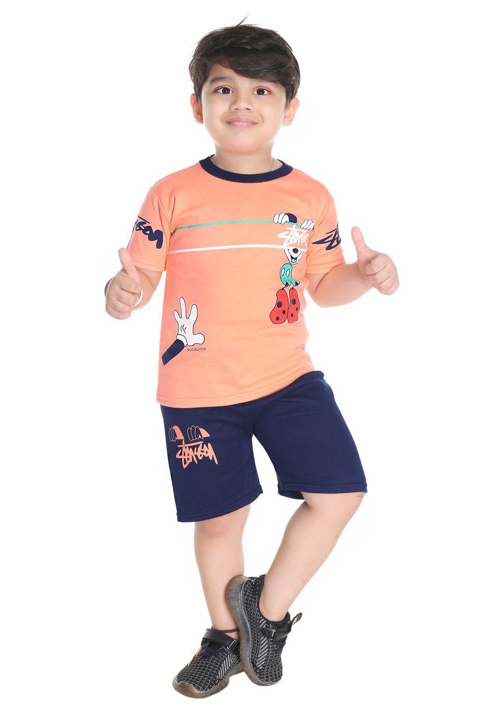 baesd boys printed t-shirt with shorts