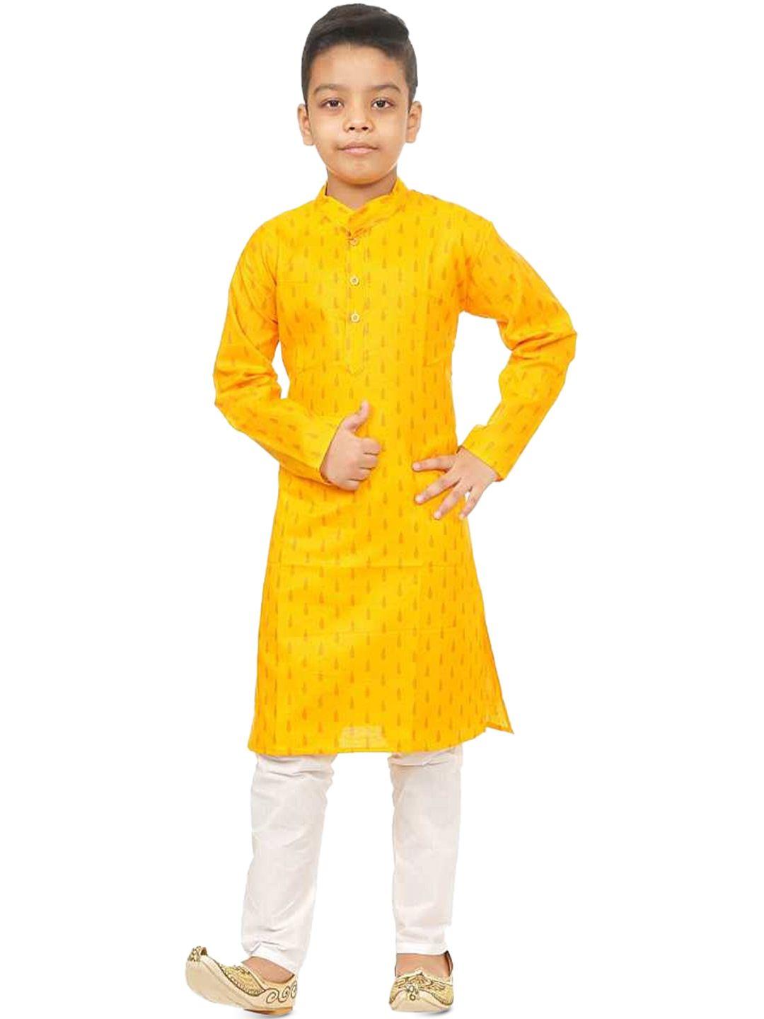 baesd boys pure cotton printed kurta with pyjamas