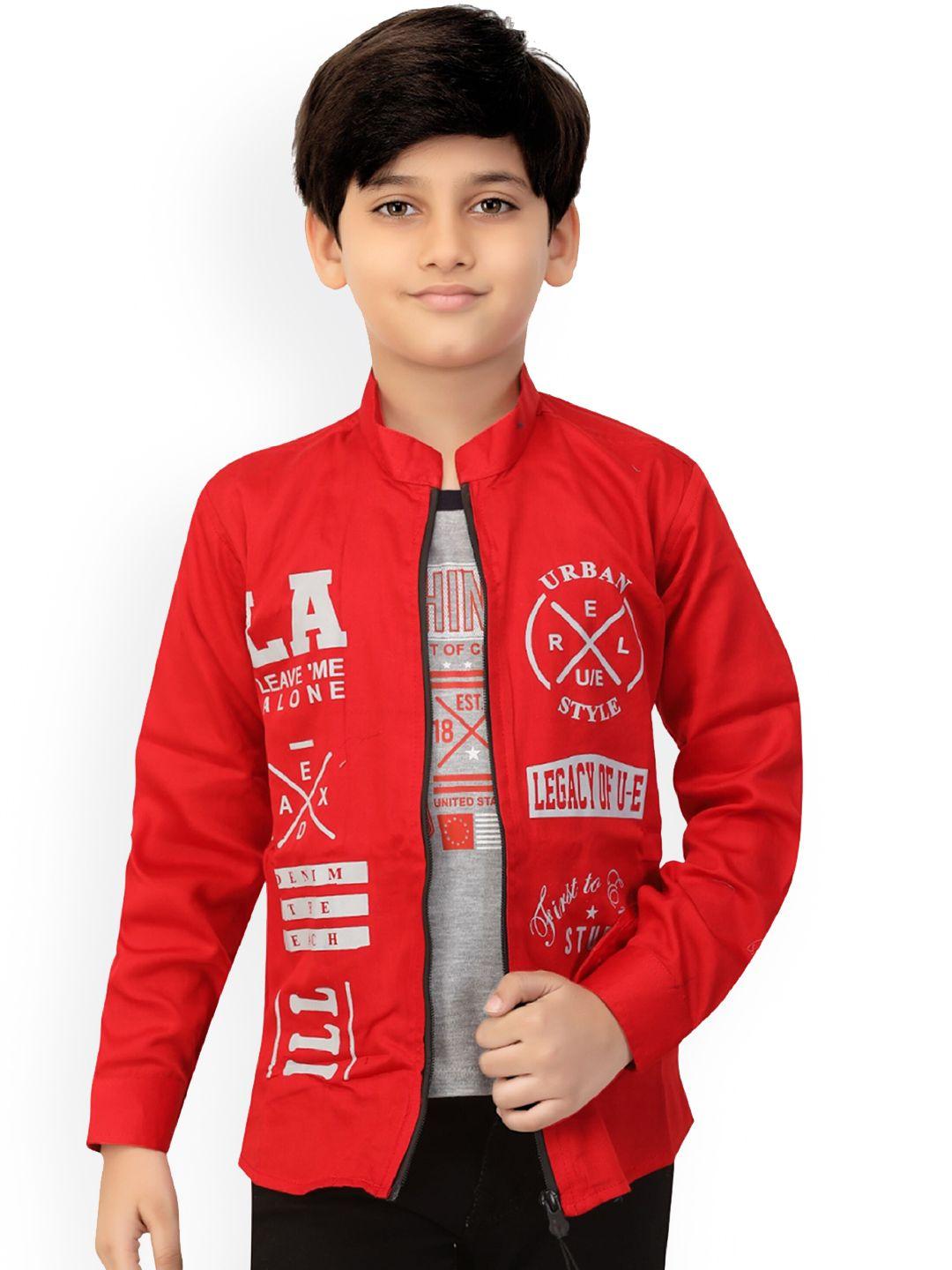 baesd boys red lightweight open front jacket
