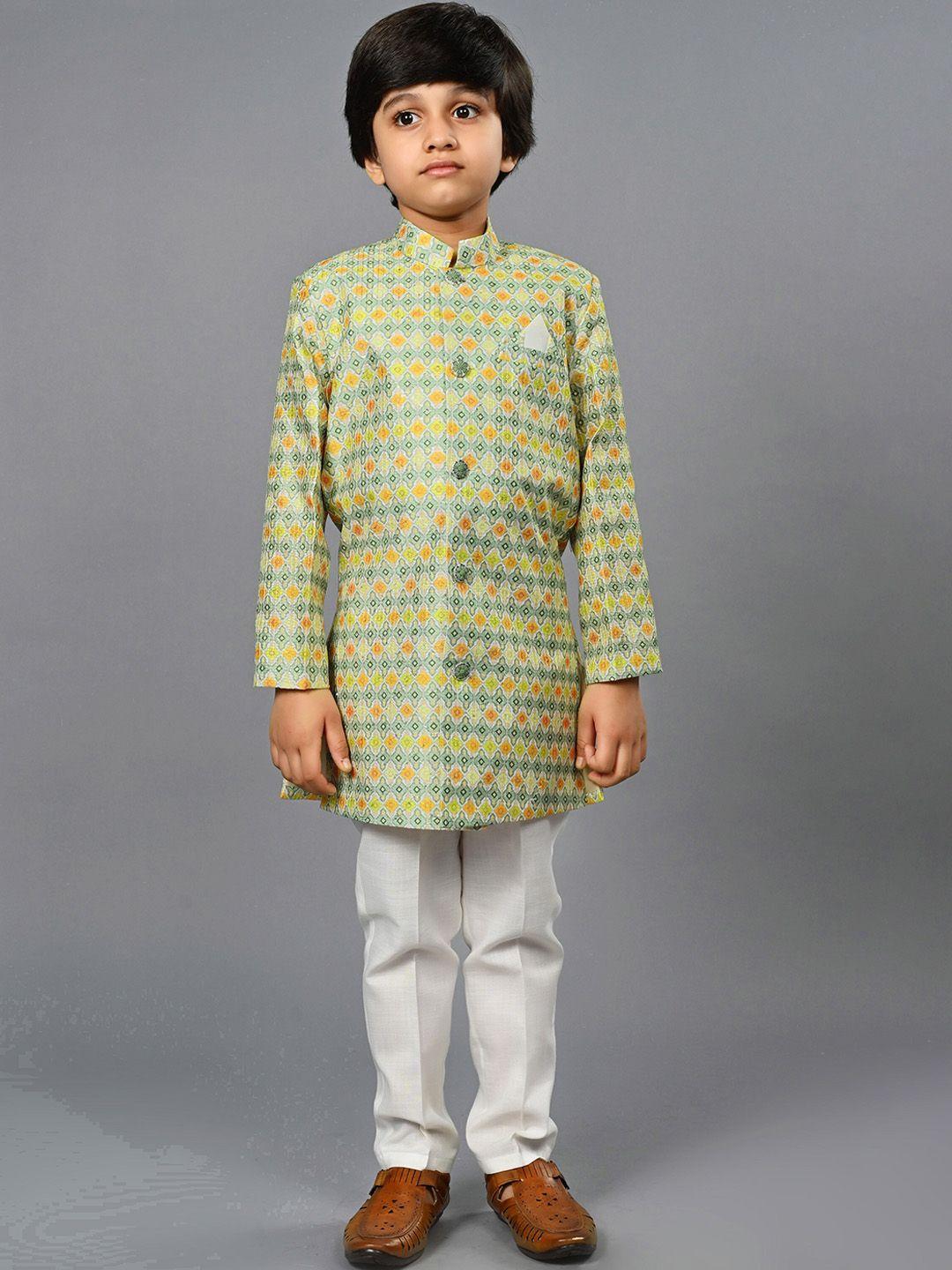 baesd boys self design sherwani set with pyjamas