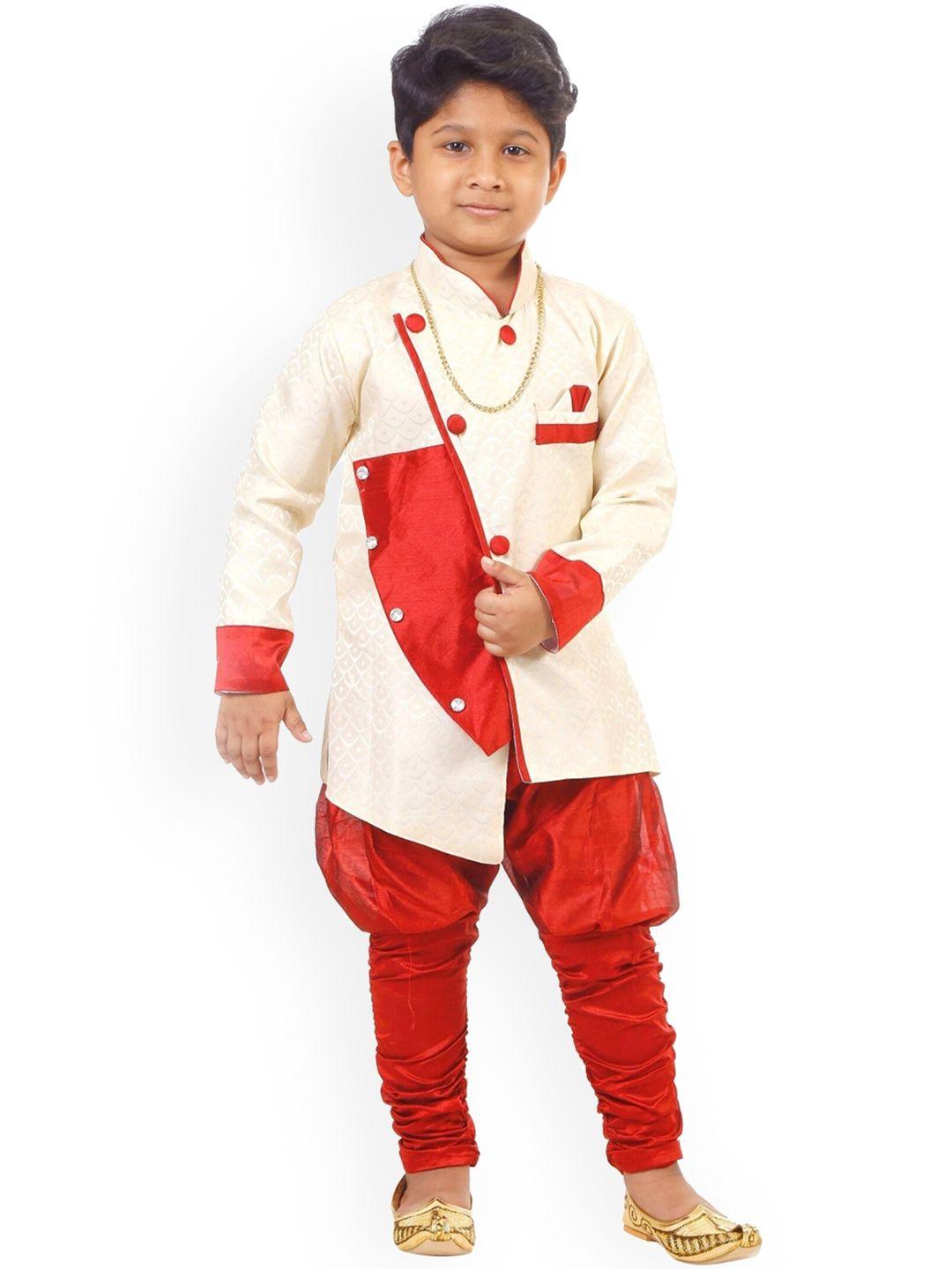 baesd boys self design sherwani with churidar pants