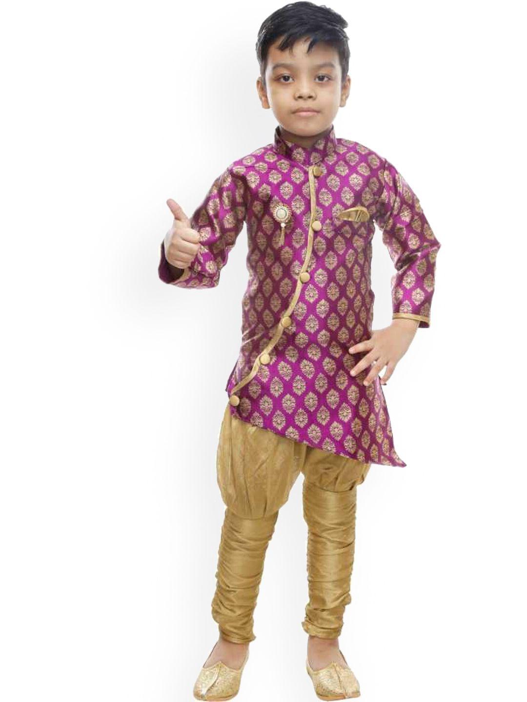 baesd boys self-design sherwani with dhoti pants