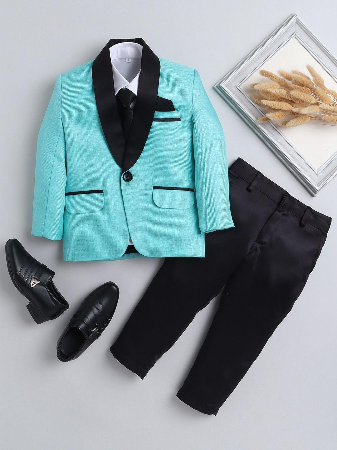 baesd boys self-design tuxedo cotton silk four-piece party suit