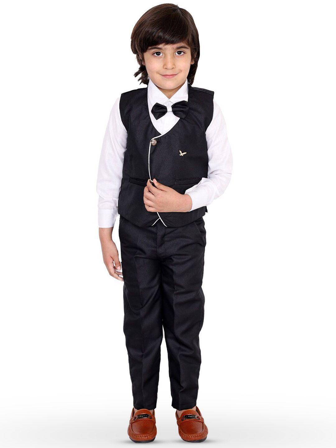 baesd boys shirt trousers waistcoat & bow tie 3 piece party suit