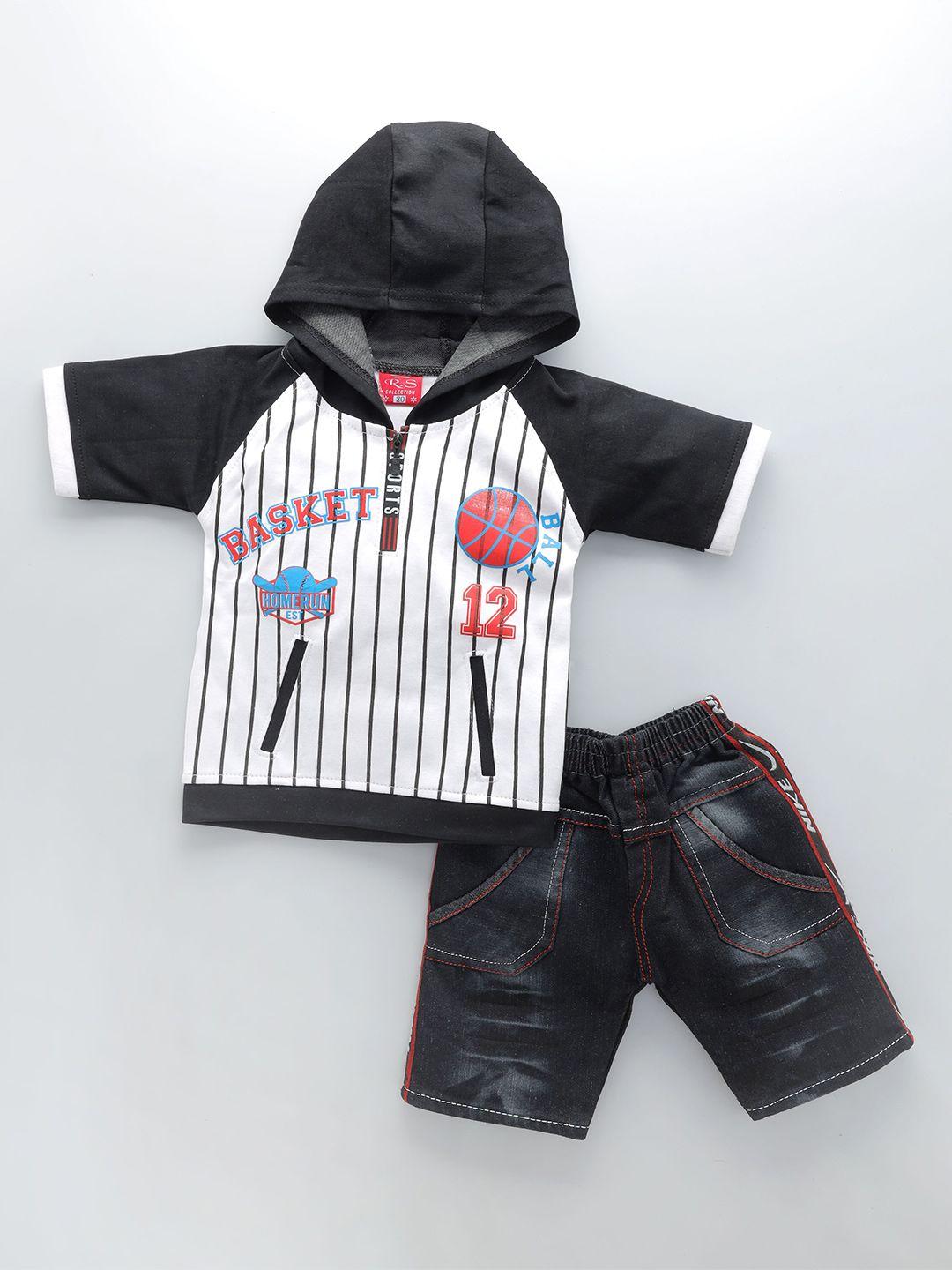 baesd boys striped hooded t-shirt with shorts