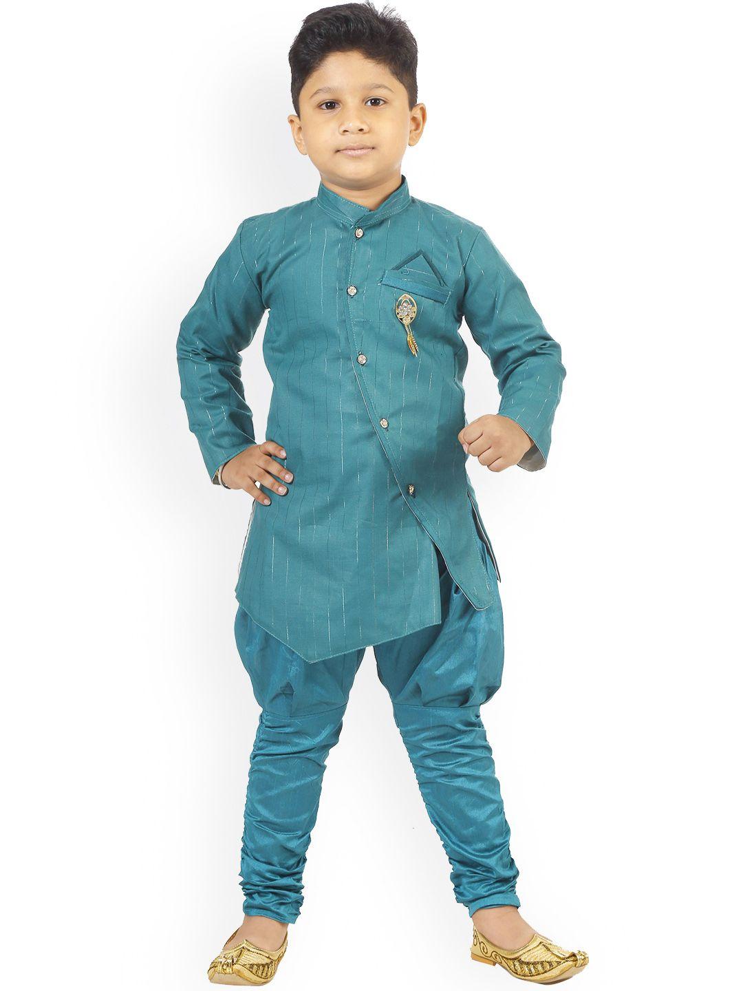 baesd boys striped mandarin collar sherwani with jodhpuri pants