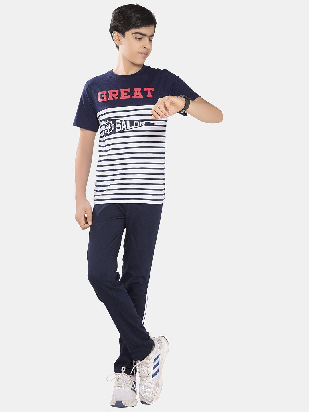 baesd boys striped pure cotton t-shirt with trousers