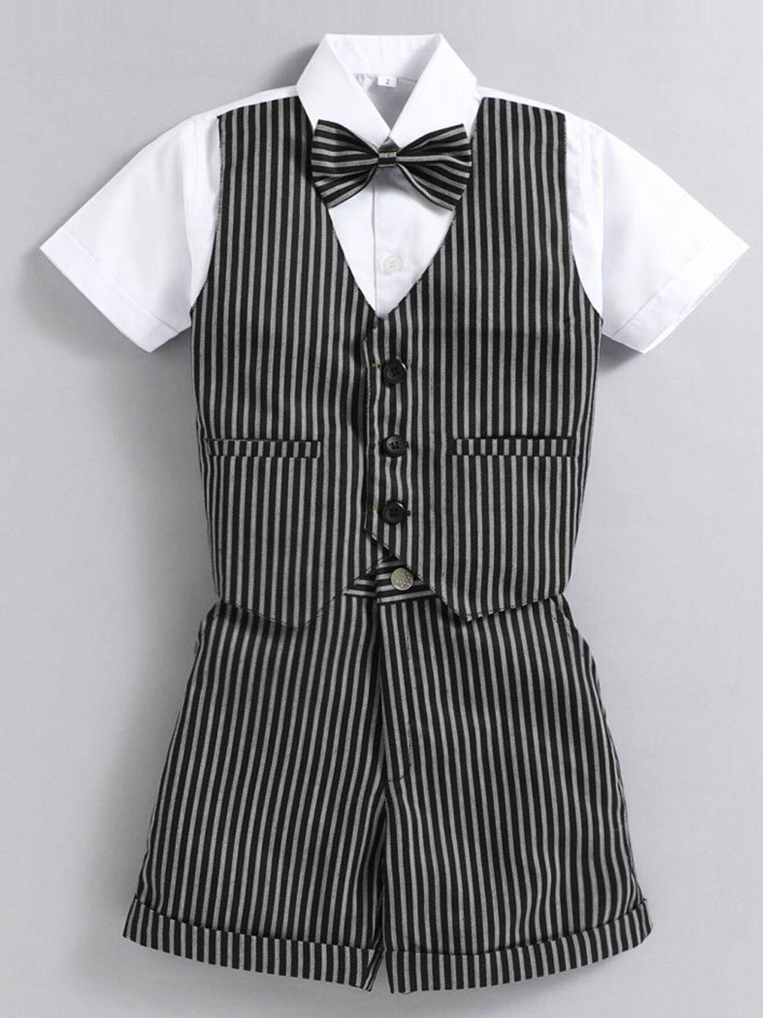 baesd boys striped shirt with shorts & bow