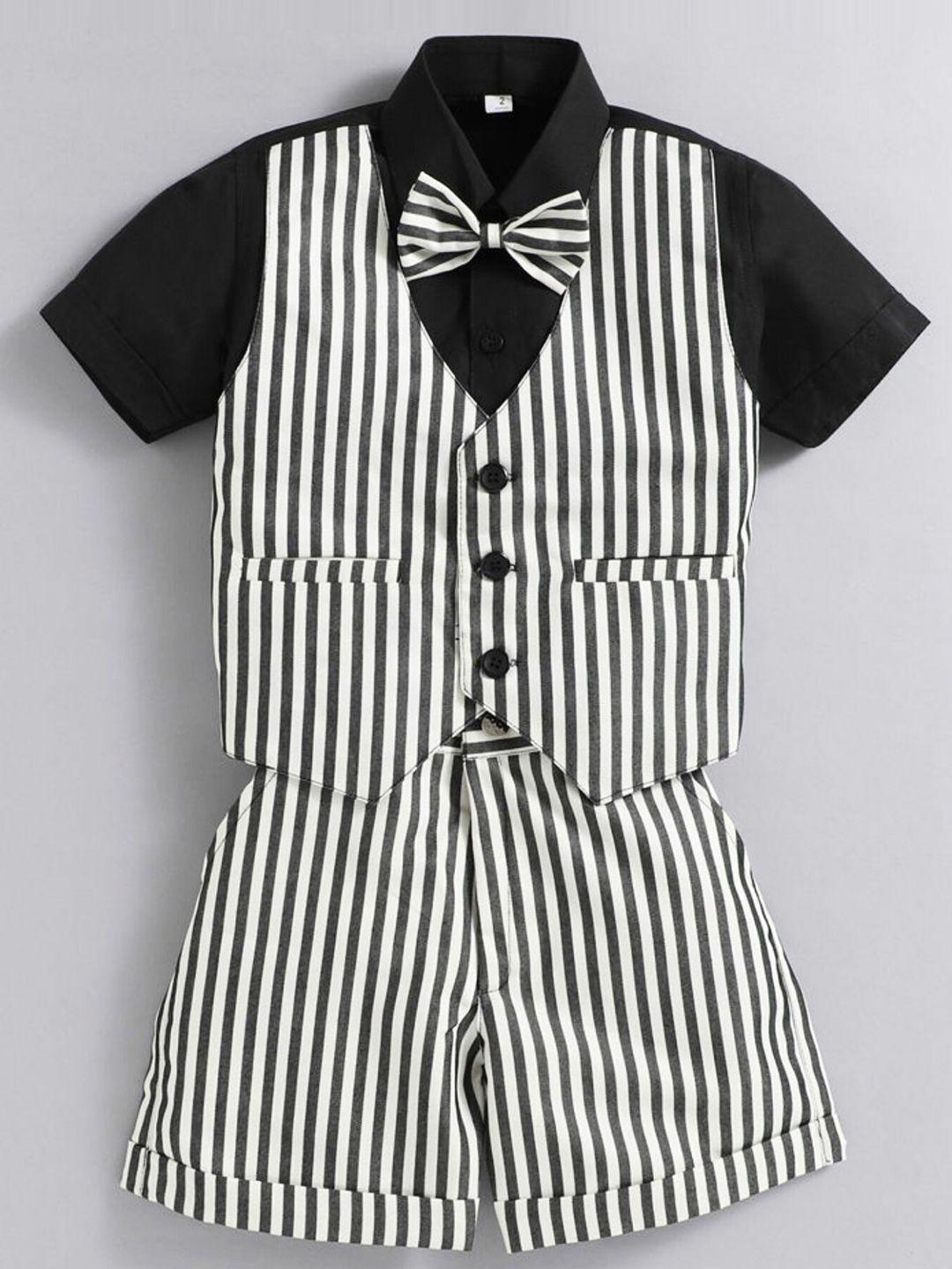 baesd boys striped shirt with shorts & bow