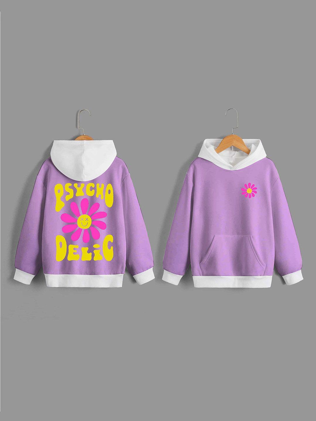 baesd boys typography printed relaxed fit long sleeves hooded fleece pullover