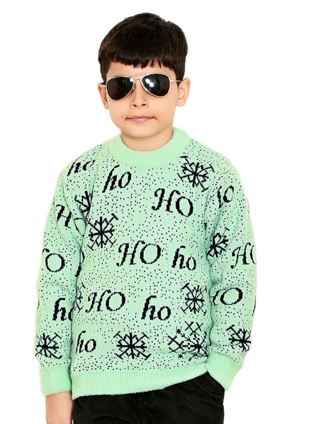 baesd boys typography printed round neck sweater