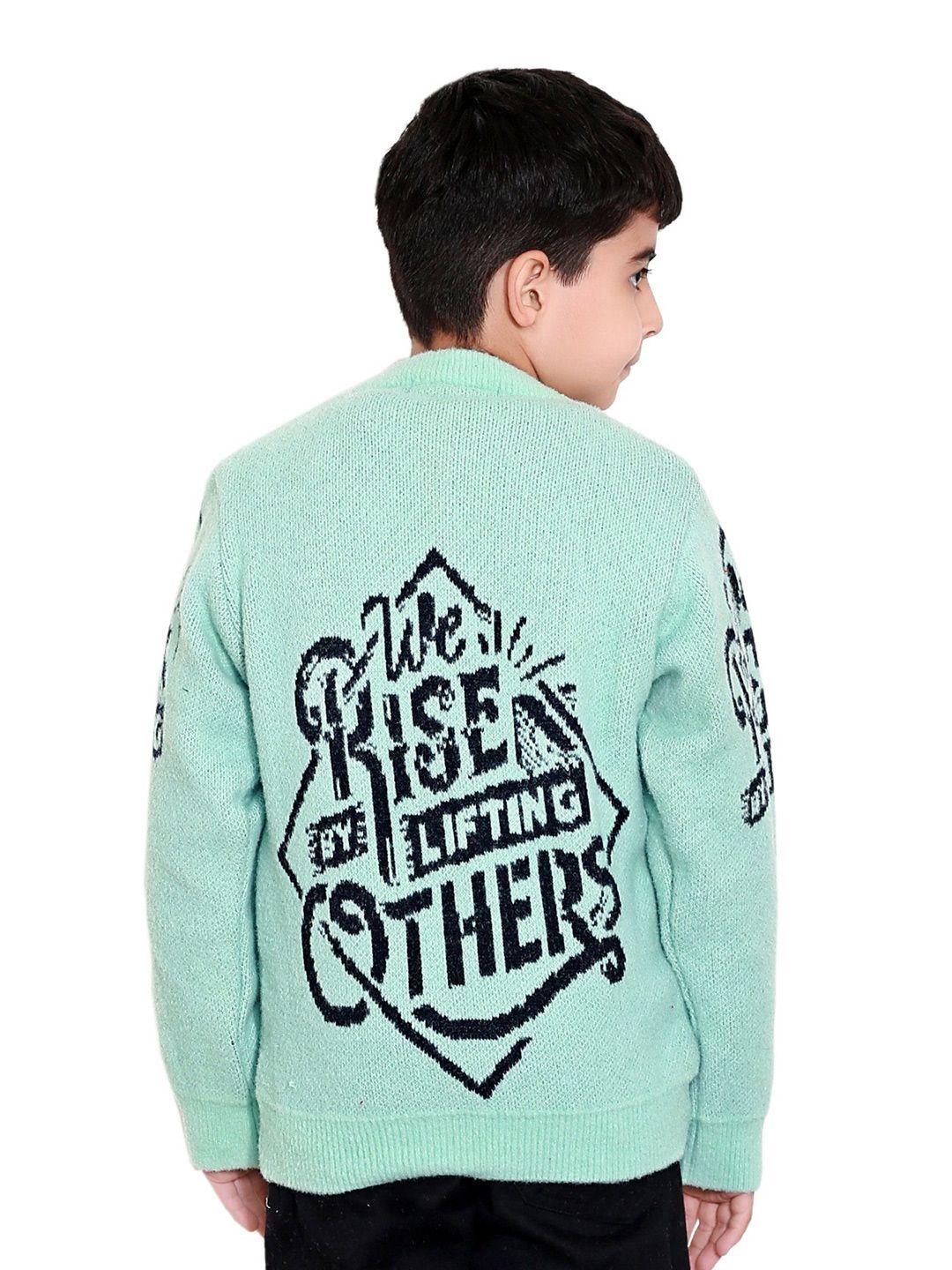 baesd boys typography printed round neck sweater