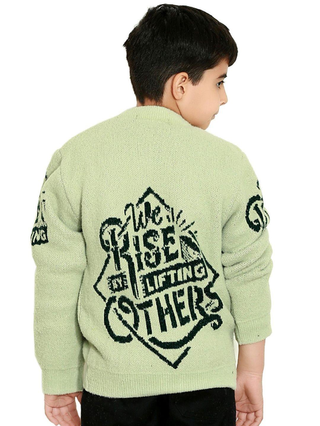 baesd boys typography printed round neck sweater