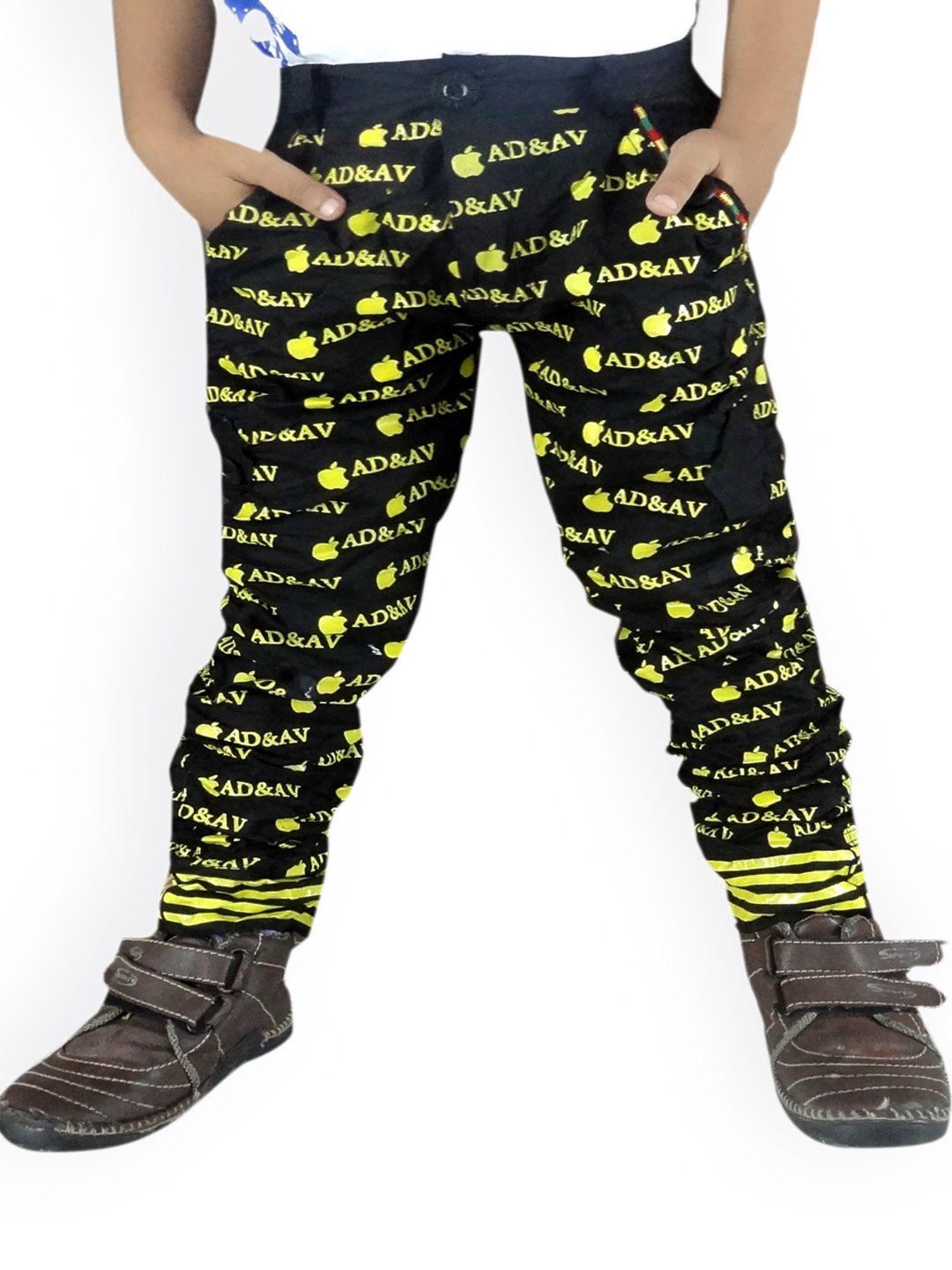 baesd boys typography printed slim fit mid rise trousers
