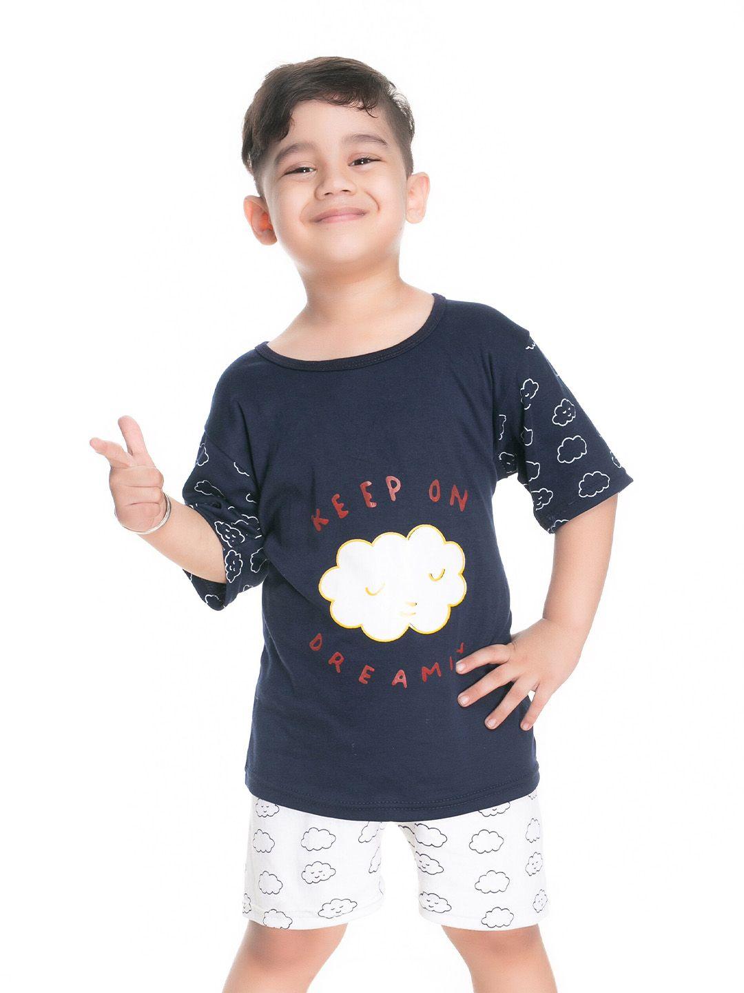 baesd boys typography printed t-shirt with shorts