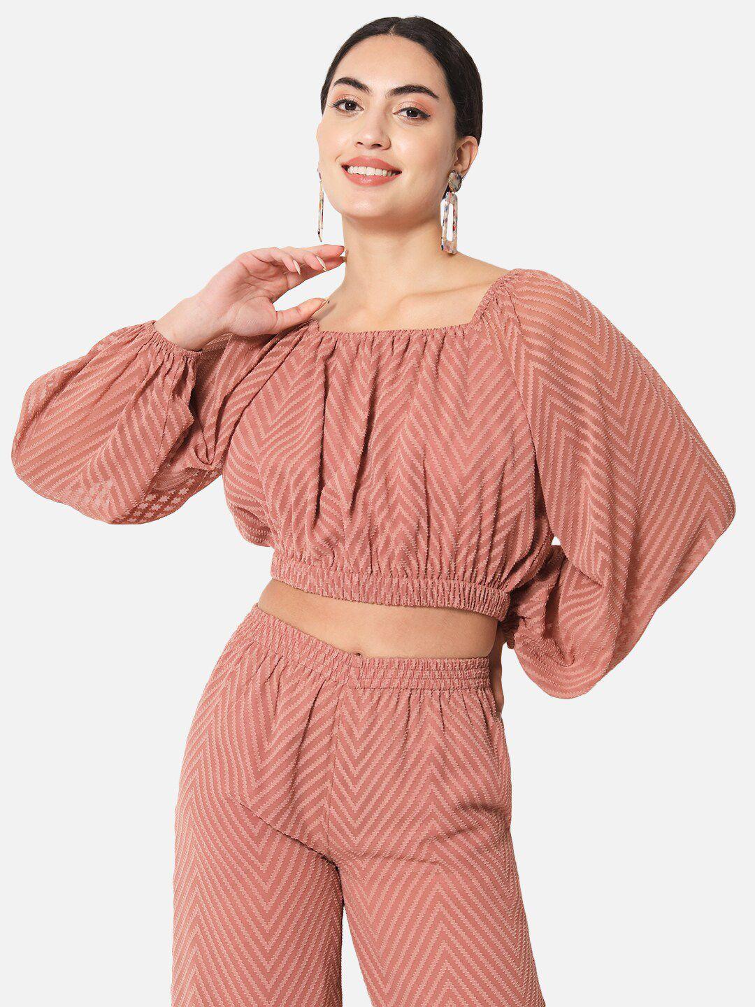 baesd brown georgette crop top