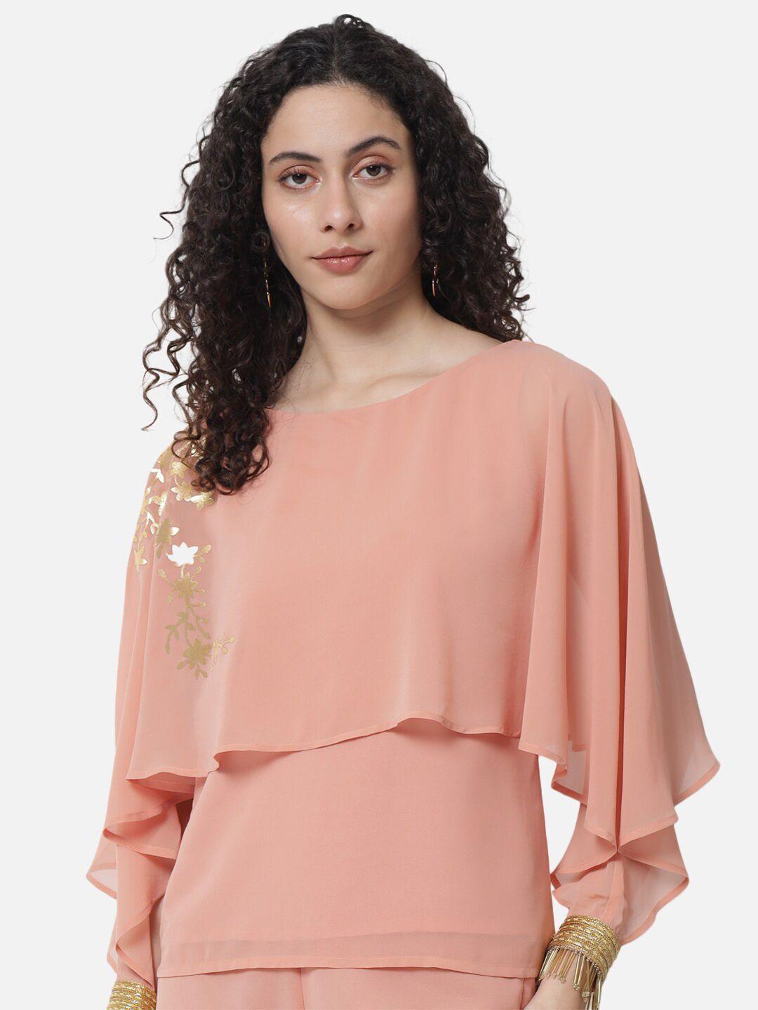 baesd cape sleeve georgette cape top