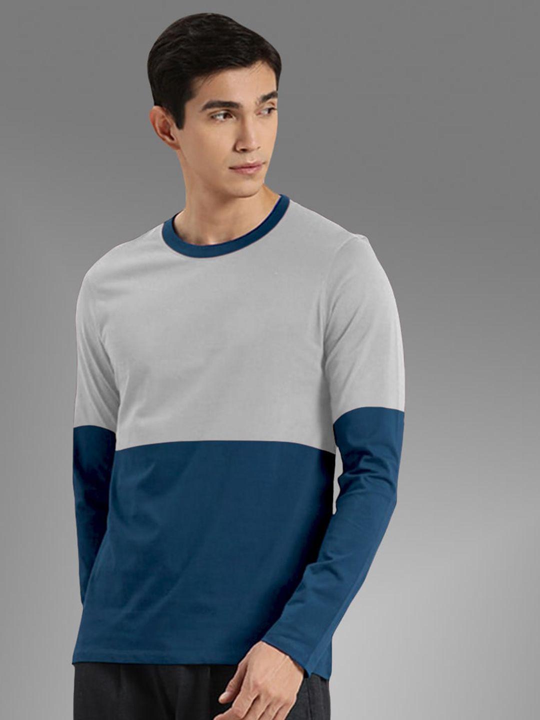 baesd colourblocked cotton round neck t-shirt