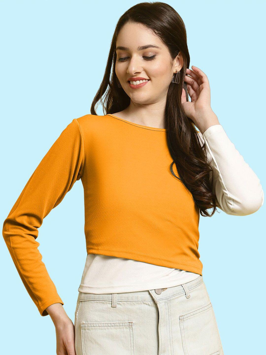 baesd colourblocked cut out crop top