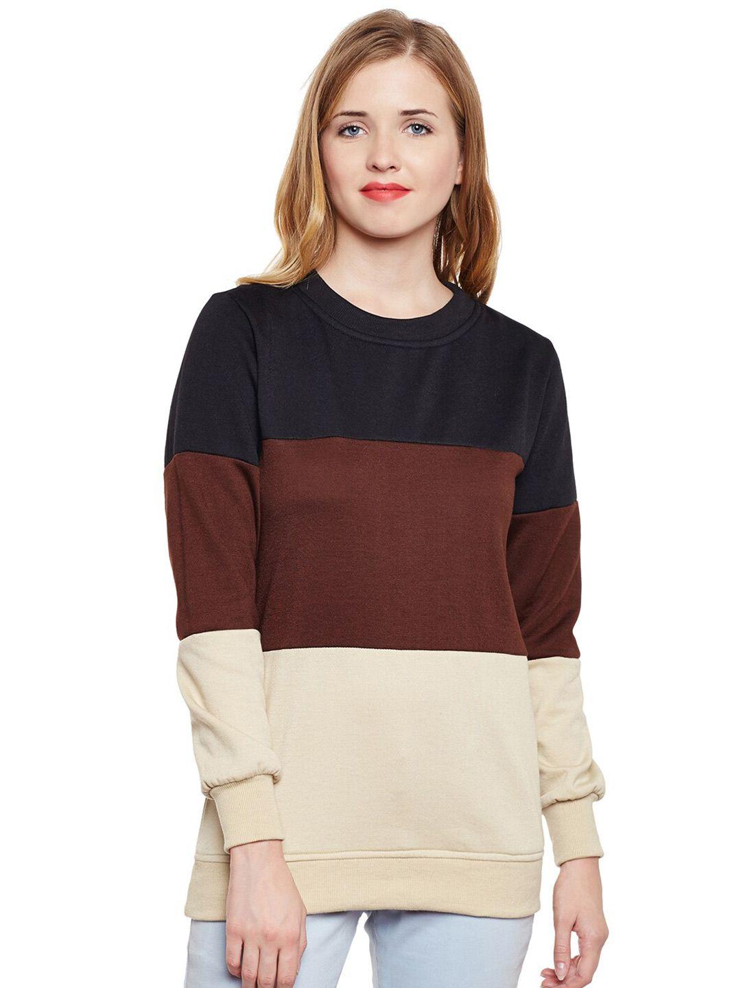 baesd colourblocked knitted fleece sweatshirt