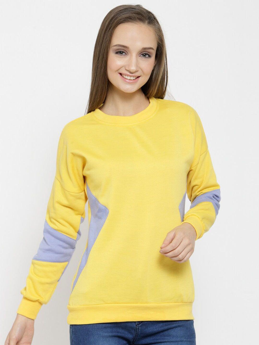 baesd colourblocked long sleeves fleece pullover sweatshirt