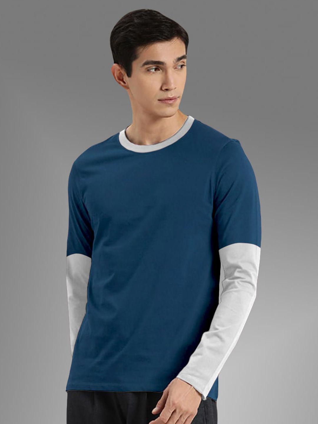 baesd colourblocked round neck cotton t-shirt